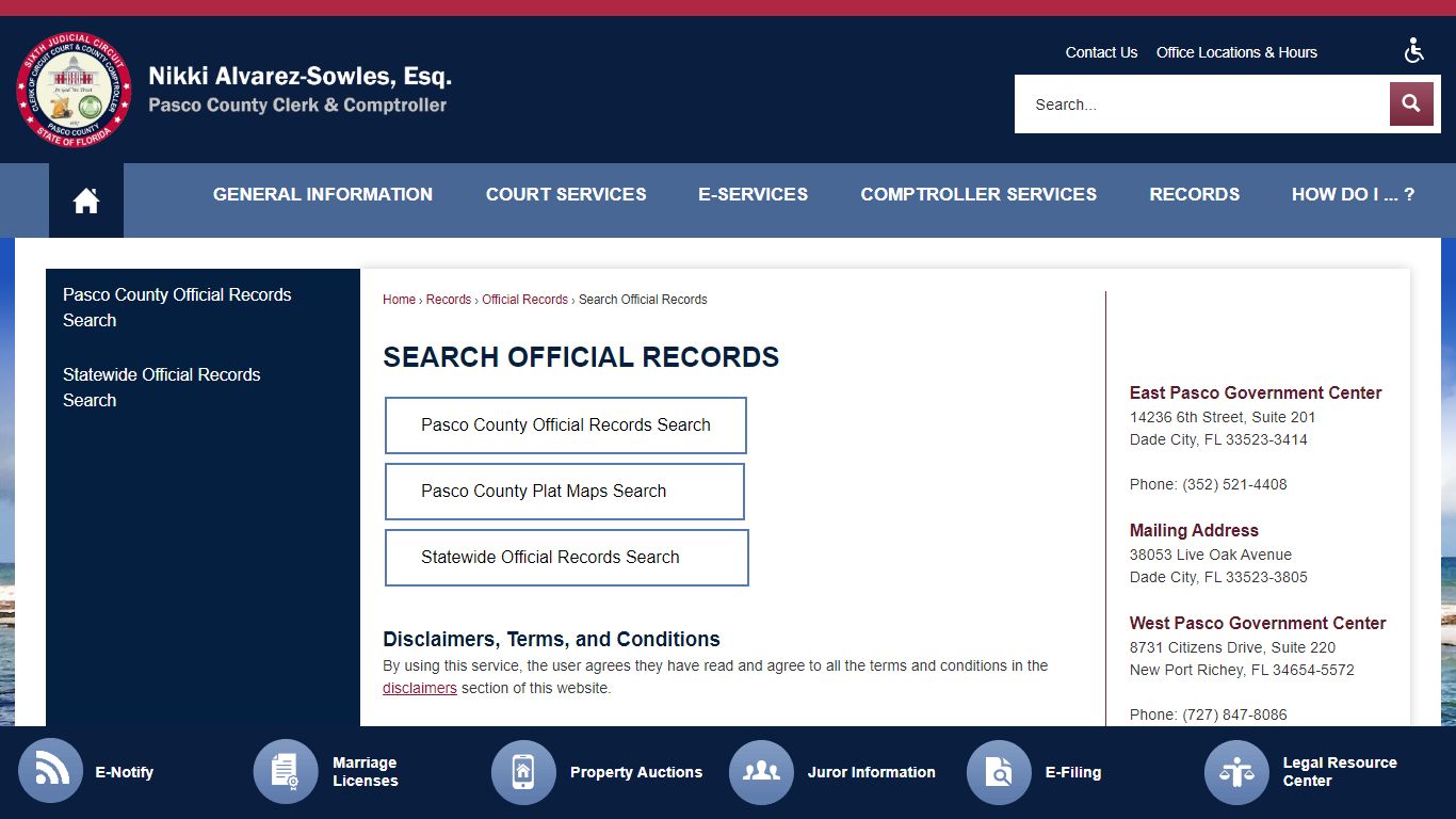 Search Official Records | Pasco County Clerk, FL - PASCOCLERK.COM